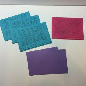 Vintage Current Greeting Card Funny Silly Letters Envelopes Pink Blue Purple